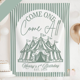 Custom Come ONE Come All Banner for Circus 1st Bir タペストリー