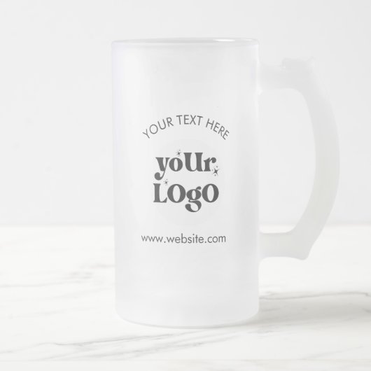 Custom Company Branded Business Logo フロストグラスビールジョッキ (右)