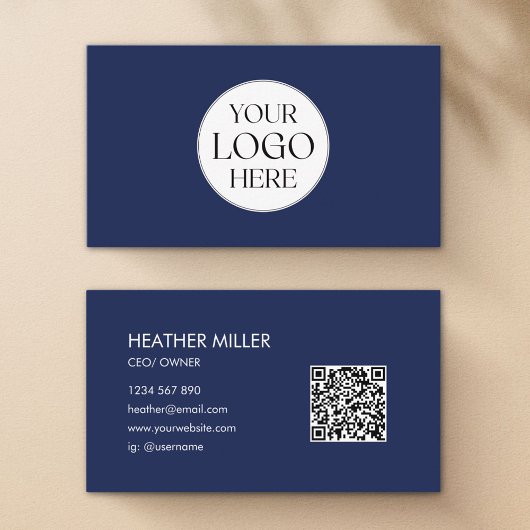 Custom Company Business Logo Minimalist QR Code 名刺