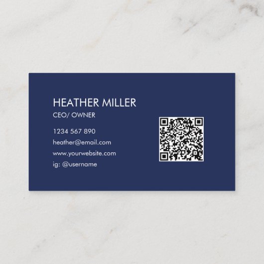 Custom Company Business Logo Minimalist QR Code 名刺 (裏面)
