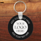 Custom Company Business Logo QR Code Modern キーホルダー (正面)