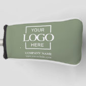 Custom Company Business Logo Sage Green Branded ゴルフヘッドカバー (正面)