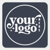 Custom Company Business Your Logo Here Navy  スクエアシール (正面)