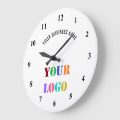 Custom Company Logo and Text Branded Clock Example ラージ壁時計 (傾斜)