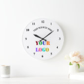 Custom Company Logo and Text Branded Clock Example ラージ壁時計 (ホーム)
