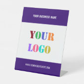 Custom Company Logo and Text Pedestal Sign Example 台座サイン (正面)