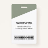 Custom Company Logo Bar Code Employee Photo Sage バッジ (裏面)