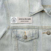 Custom Company Logo Beige Employee 名札 (インサイチュ)