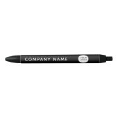 Custom Company Logo Black Pen | Modern Minimalist  黒ボールペン (正面)