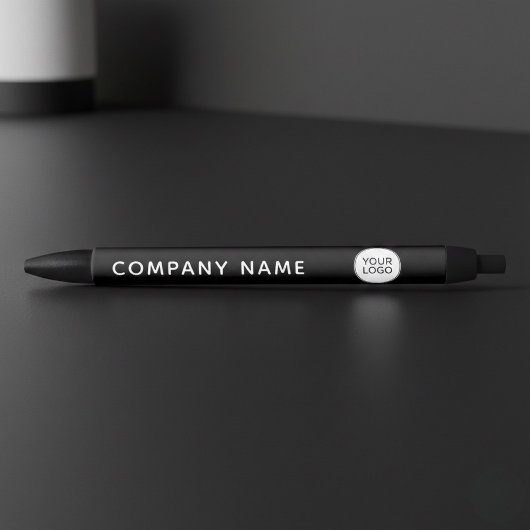 Custom Company Logo Black Pen | Modern Minimalist  黒ボールペン