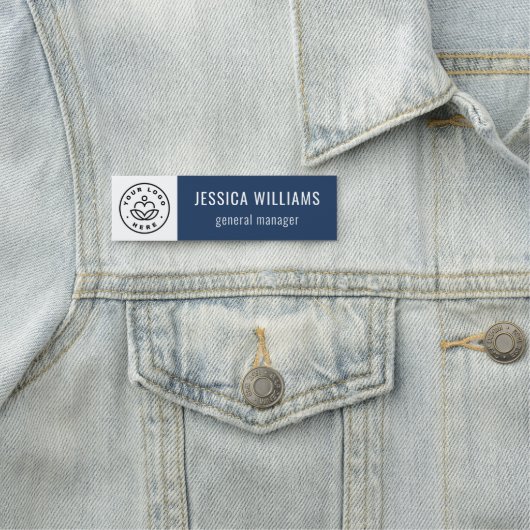 Custom Company Logo Blue Employee 名札 (インサイチュ)