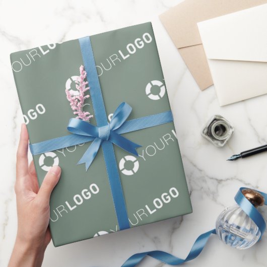 Custom company logo branded business gifts sage ラッピングペーパー (ギフト)