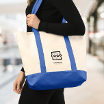 Custom Company Logo Branded Promotional Blue トートバッグ<br><div class="desc">Easily personalize this trendy tote bag with your own business logo and promotional information. Custom branded tote bags are great as corporate gifts for employees,  customers,  and clients. They can also be used to promote your business brand at exhibitions,  conferences or as trade show giveaways. No minimum order quantity.</div>
