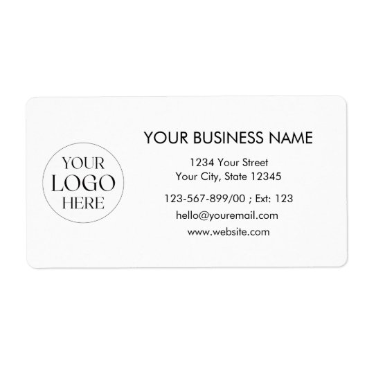 Custom Company Logo Business Shipping Address ラベル (正面)