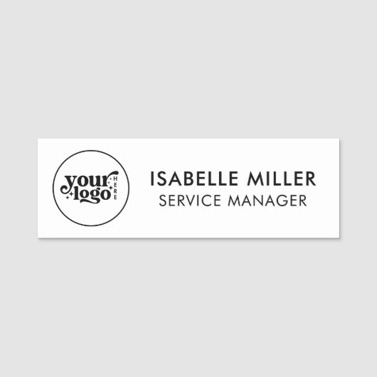 Custom Company Logo Employee Magnetic or Pin Back 名札 (正面)