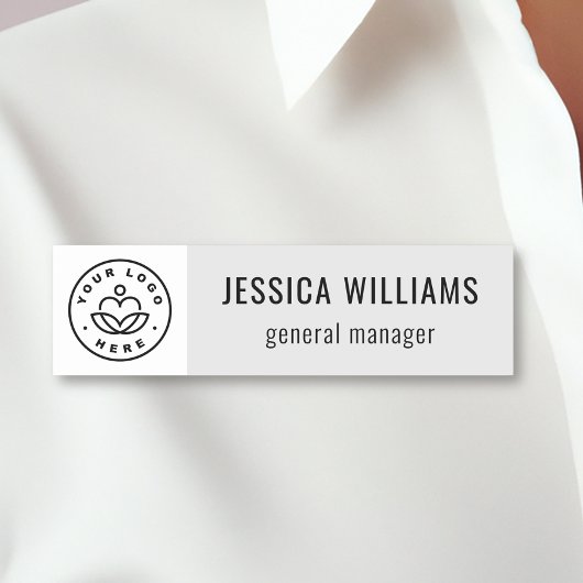 Custom Company Logo Gray Employee 名札