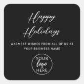 Custom Company Logo Holiday Greetings スクエアシール (正面)
