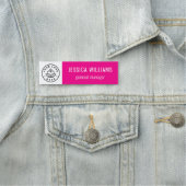 Custom Company Logo Hot Pink Employee 名札 (インサイチュ)