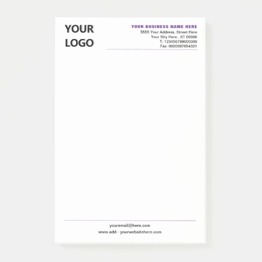 Custom Company Logo Info Business Post-it® Notes ポストイット (正面)