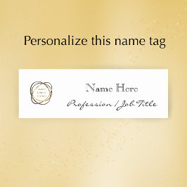 Custom Company Logo Modern Elegant Black 名札