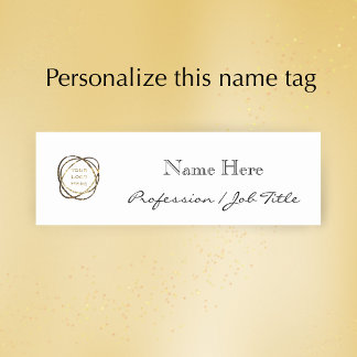 Custom Company Logo Modern Elegant Black 名札