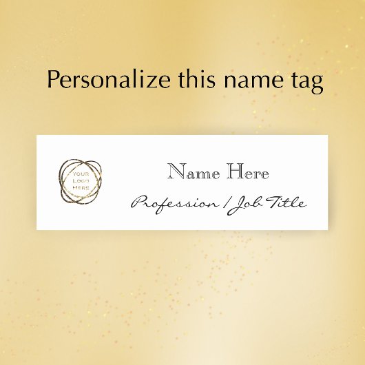 Custom Company Logo Modern Elegant Black 名札