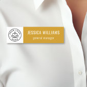 Custom Company Logo Mustard Yellow Employee 名札