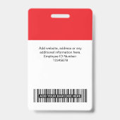 Custom Company Logo Name Title Bar Code バッジ (裏面)