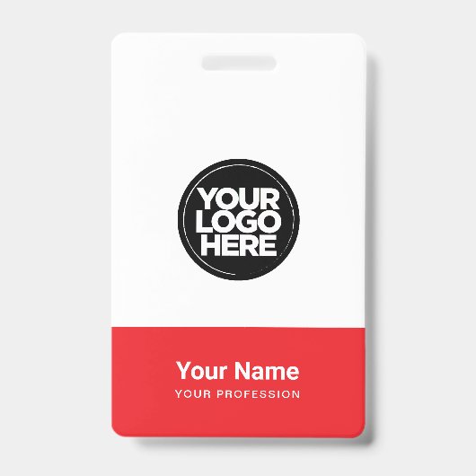 Custom Company Logo Name Title Bar Code バッジ (表面)