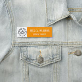 Custom Company Logo Orange Employee 名札 (インサイチュ)