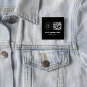 Custom Company Logo QR Code Minimalist Design 缶バッジ (インサイチュ)