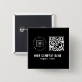 Custom Company Logo QR Code Minimalist Design 缶バッジ (正面&裏面)