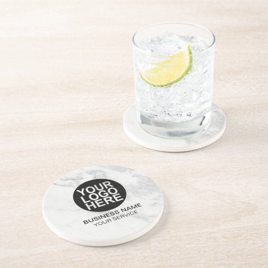 Custom Company Logo Round Sandstone Coaster コースター (側面)