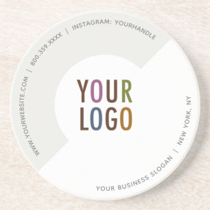 Custom Company Logo Round Sandstone Coaster コースター