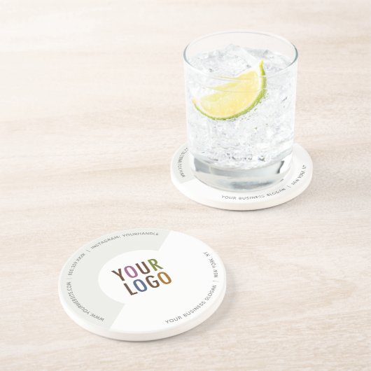 Custom Company Logo Round Sandstone Coaster コースター (側面)