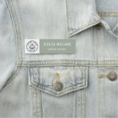 Custom Company Logo Sage Green Employee 名札 (インサイチュ)