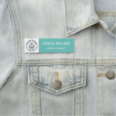 Custom Company Logo Teal Employee 名札 (インサイチュ)