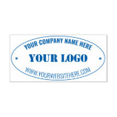 Custom Company Logo Text Info Oval Stamp Example セルフインキングスタンプ (デザイン)