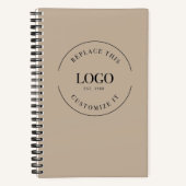 Custom Company logo website Minimalist Beige ノートブック (正面)