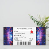 Custom Concert Ticket Gift Girl valentine's day 招待状 (スタンド正面)