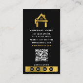 Custom Construction Black Gold Home Building Lux 名刺 (裏面)