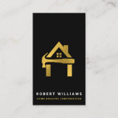 Custom Construction Black Gold Home Building Lux 名刺 (正面)