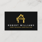 Custom Construction Black Gold Home Building Lux 名刺 (正面)