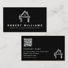Custom Construction Black Silver Home Building Lux 名刺
