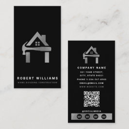 Custom Construction Black Silver Home Building Lux 名刺