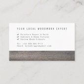 Custom Construction Carpenter Woodwork Minimalist 名刺 (裏面)
