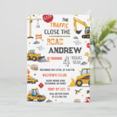 Custom Construction Dump Truck Birthday  招待状 (スタンド正面)