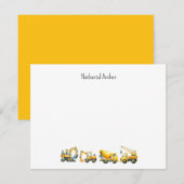 Custom Construction Trucks Note Card ノートカード (正面/裏面)