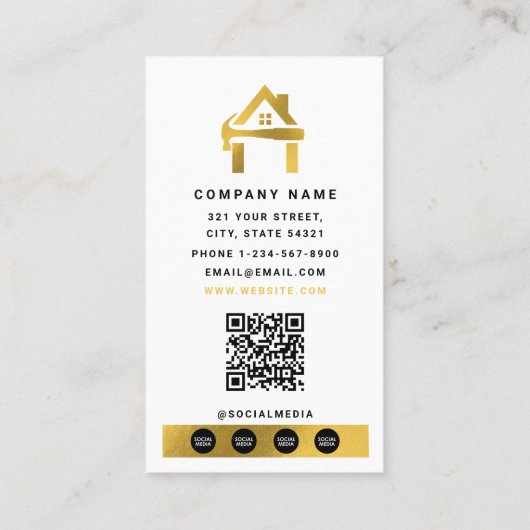 Custom Construction White Gold Home Building Lux 名刺 (裏面)