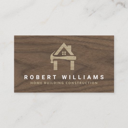 Custom Construction Wood Home Building Lux 名刺 (正面)